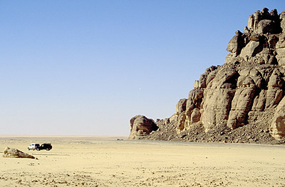 Vom Wadi Sura Blick nach Süden in Richtung Uwainat