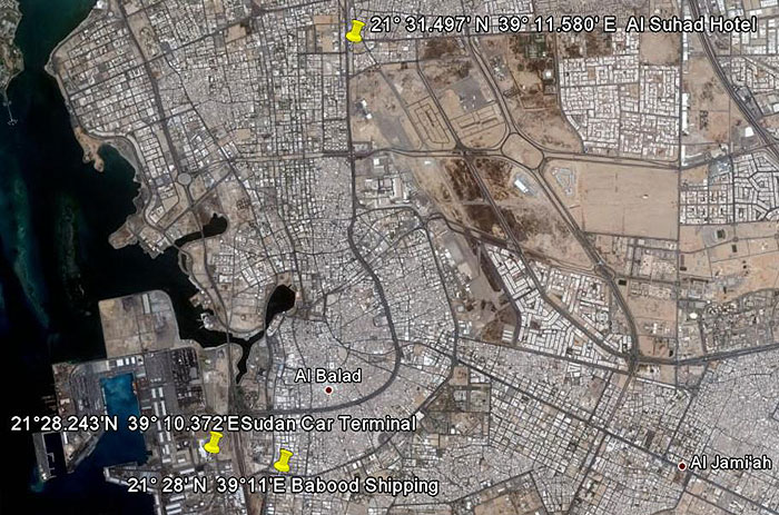 GOOGLE-EARTH: Stadt und Hafenbereich von Jeddah
